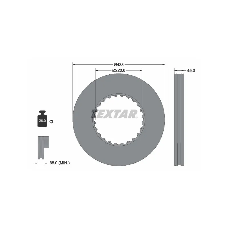 Jeu de 2 disques de frein avant TEXTAR 93272000