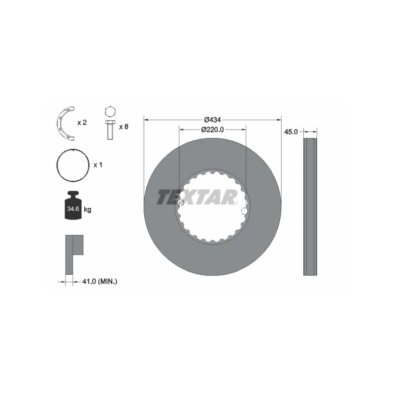 Jeu de 2 disques de frein avant TEXTAR 93272100