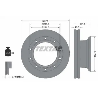 Jeu de 2 disques de frein arrière TEXTAR