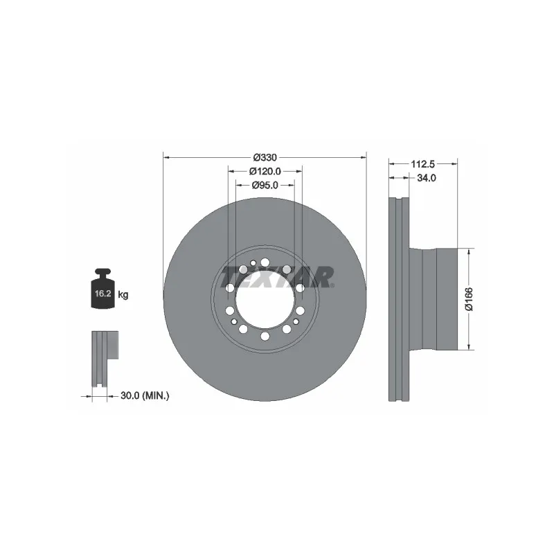 Jeu de 2 disques de frein avant TEXTAR 93322400