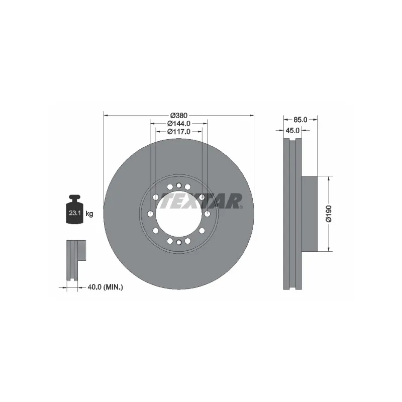 Jeu de 2 disques de frein avant TEXTAR 93192000