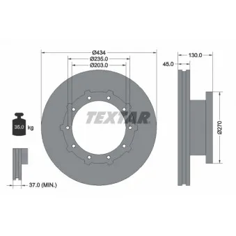 Jeu de 2 disques de frein arrière TEXTAR