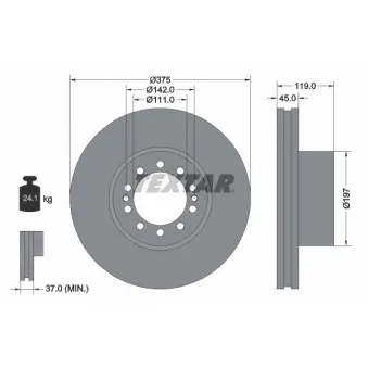 Jeu de 2 disques de frein avant TEXTAR