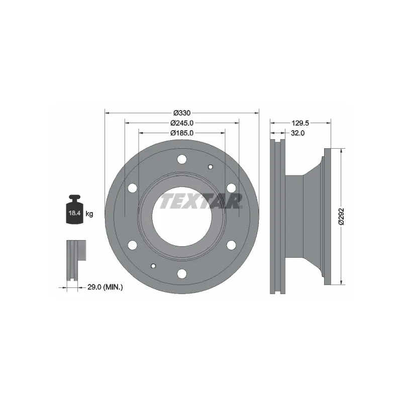 Jeu de 2 disques de frein avant TEXTAR 93221300