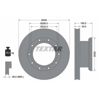 Jeu de 2 disques de frein arrière TEXTAR