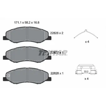 Jeu de 4 plaquettes de frein avant TEXTAR