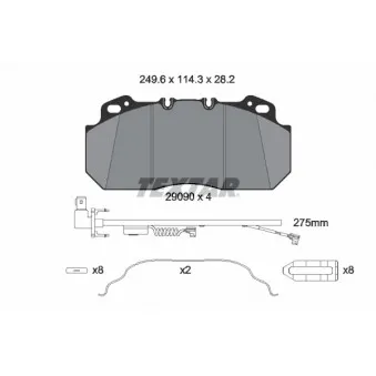 Jeu de 4 plaquettes de frein avant TEXTAR 2909015