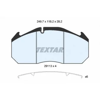 Jeu de 4 plaquettes de frein avant TEXTAR 2911303