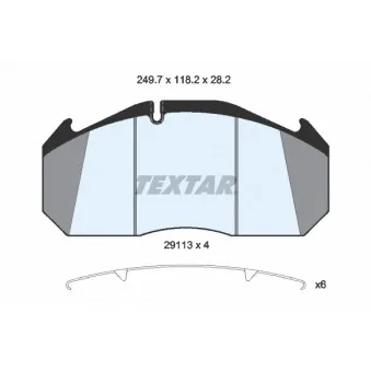 Jeu de 4 plaquettes de frein avant TEXTAR 2911307