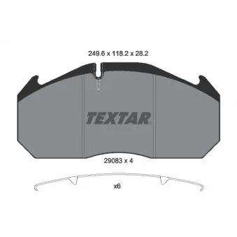 Jeu de 4 plaquettes de frein avant TEXTAR 2908302