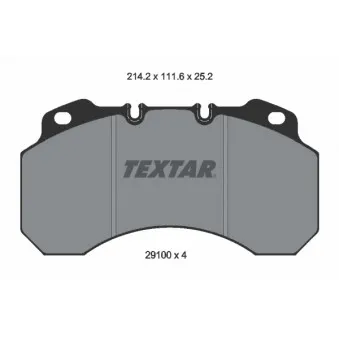 Jeu de 4 plaquettes de frein avant TEXTAR 2910004