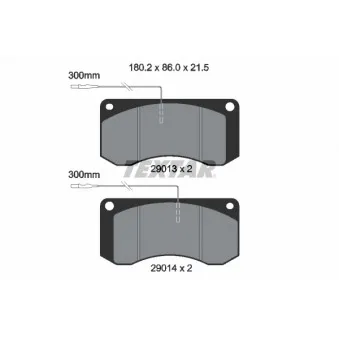 Jeu de 4 plaquettes de frein avant TEXTAR 2901302