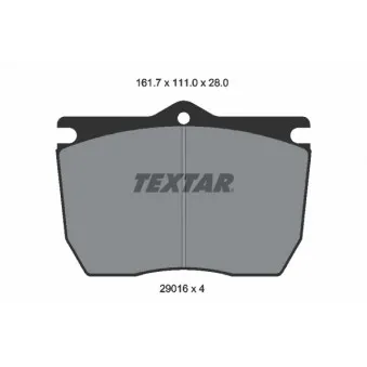 Jeu de 4 plaquettes de frein avant TEXTAR 2901601