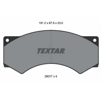 Jeu de 4 plaquettes de frein avant TEXTAR 2901703
