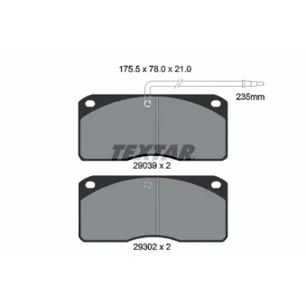 Jeu de 4 plaquettes de frein avant TEXTAR