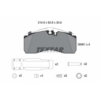 Jeu de 4 plaquettes de frein avant TEXTAR 2936101