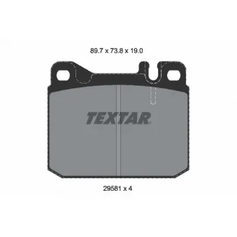 Jeu de 4 plaquettes de frein avant TEXTAR