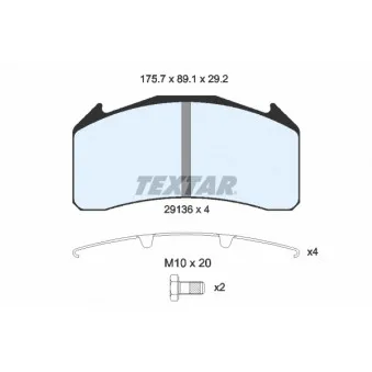 Jeu de 4 plaquettes de frein avant TEXTAR 2913606