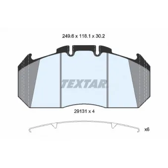 Jeu de 4 plaquettes de frein arrière TEXTAR 2913111