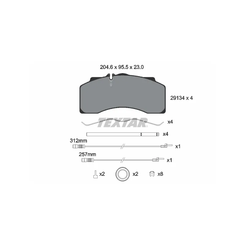 Jeu de 4 plaquettes de frein avant TEXTAR 2913401