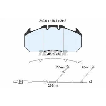 Jeu de 4 plaquettes de frein avant TEXTAR 2913115