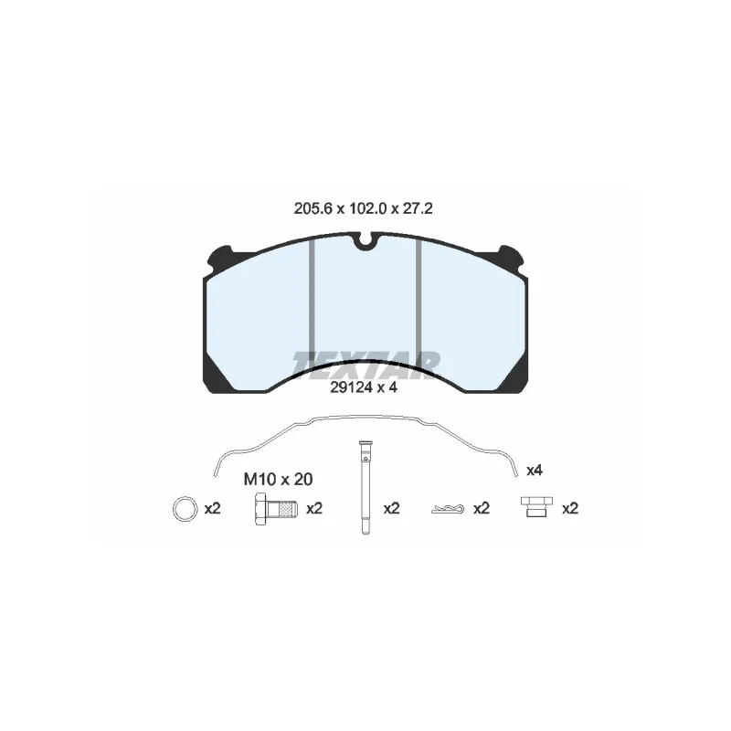 Jeu de 4 plaquettes de frein arrière TEXTAR 2912405