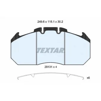 Jeu de 4 plaquettes de frein avant TEXTAR 2913105