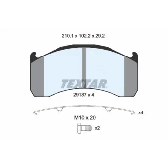 Jeu de 4 plaquettes de frein avant TEXTAR 2913706