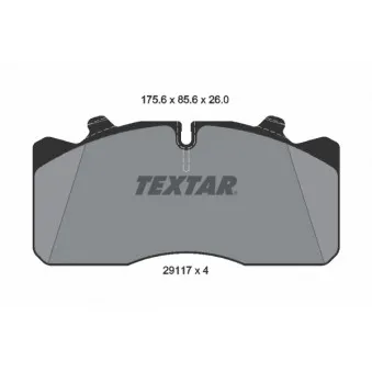 Jeu de 4 plaquettes de frein arrière TEXTAR 2911701