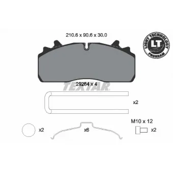 Jeu de 4 plaquettes de frein avant TEXTAR