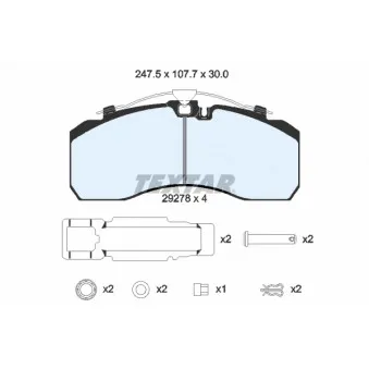 Jeu de 4 plaquettes de frein avant TEXTAR