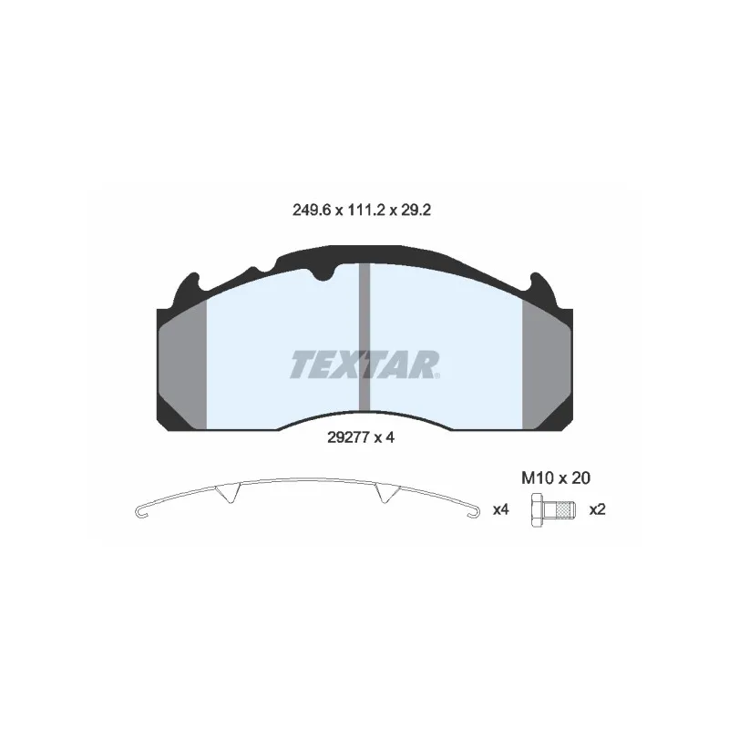 Jeu de 4 plaquettes de frein avant TEXTAR 2927705