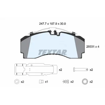Jeu de 4 plaquettes de frein avant TEXTAR 2933102