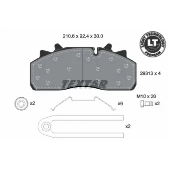 Jeu de 4 plaquettes de frein avant TEXTAR 2931303