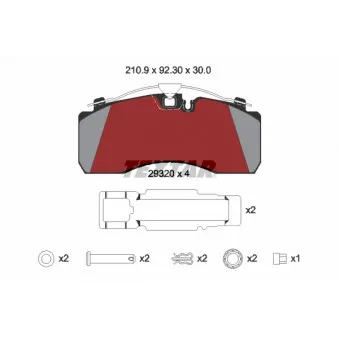 Jeu de 4 plaquettes de frein avant TEXTAR 2932003