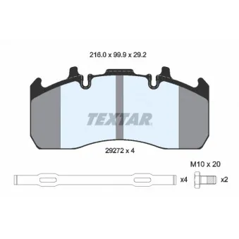 Jeu de 4 plaquettes de frein avant TEXTAR 2927201