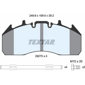 Jeu de 4 plaquettes de frein avant TEXTAR 2927301