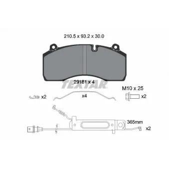 Jeu de 4 plaquettes de frein avant TEXTAR 2918101