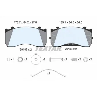Jeu de 4 plaquettes de frein avant TEXTAR 2918301