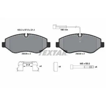 Jeu de 4 plaquettes de frein avant TEXTAR