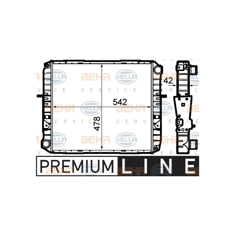 Radiateur, refroidissement du moteur HELLA 8MK 376 792-191