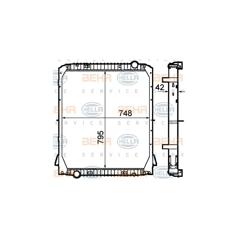 Radiateur, refroidissement du moteur HELLA 8MK 376 792-121