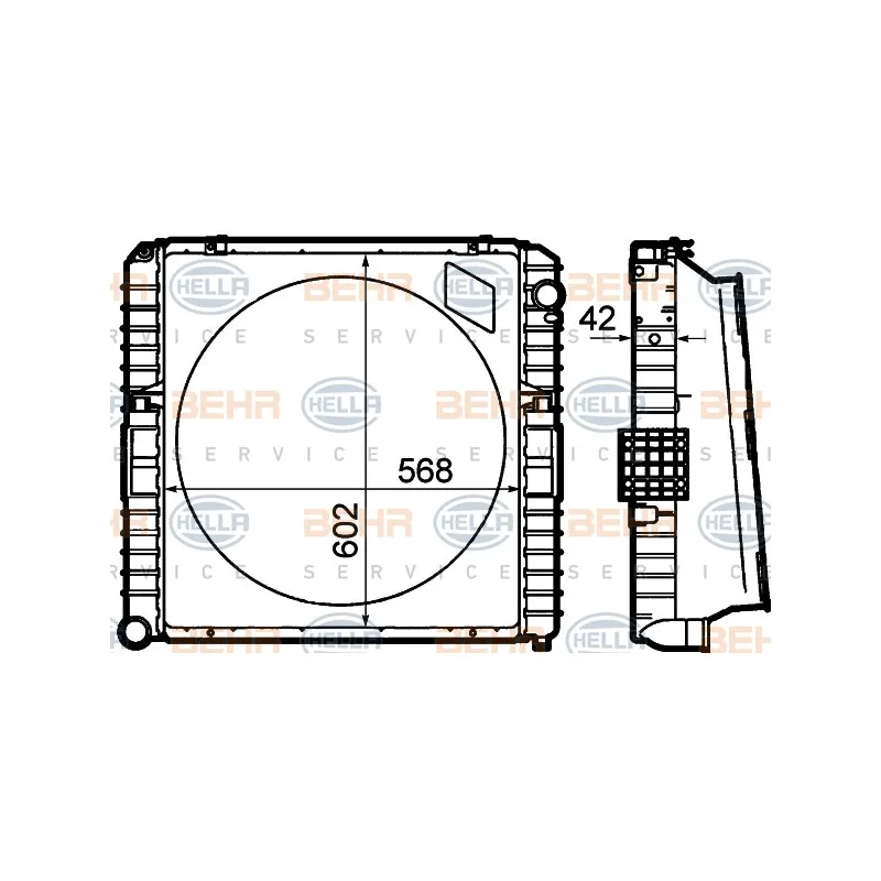 Radiateur, refroidissement du moteur HELLA 8MK 376 792-131