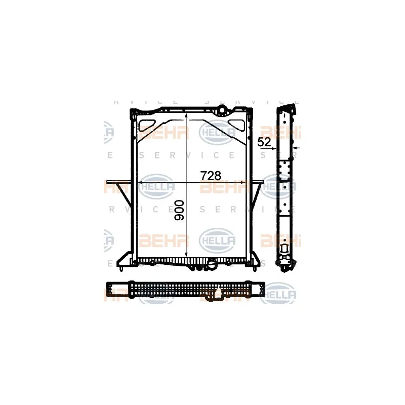 Radiateur, refroidissement du moteur HELLA 8MK 376 792-141