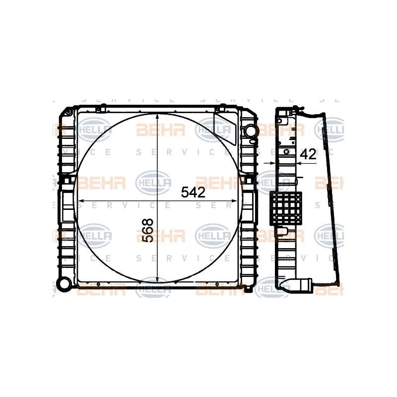 Radiateur, refroidissement du moteur HELLA 8MK 376 792-181