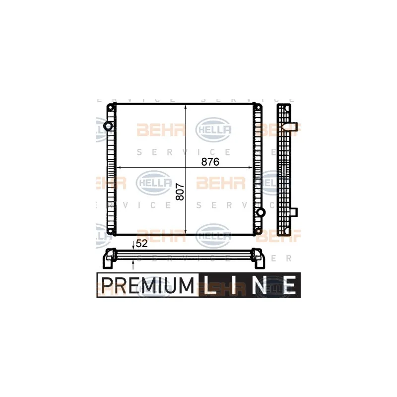Radiateur, refroidissement du moteur HELLA 8MK 376 792-151