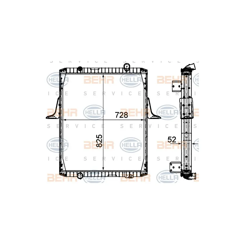 Radiateur, refroidissement du moteur HELLA 8MK 376 906-281
