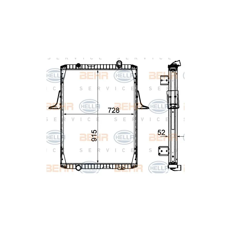 Radiateur, refroidissement du moteur HELLA 8MK 376 906-271