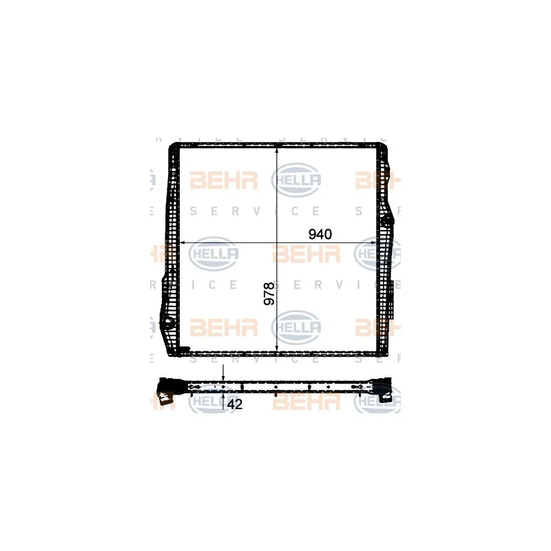 Radiateur, refroidissement du moteur HELLA 8MK 376 906-301