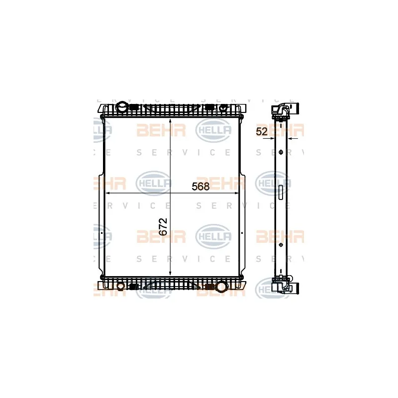 Radiateur, refroidissement du moteur HELLA 8MK 376 906-261